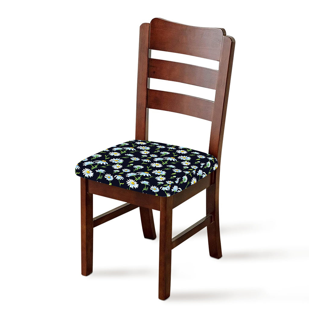 Watercolor Daisy Floral Pattern Print Chair Cushion Cover