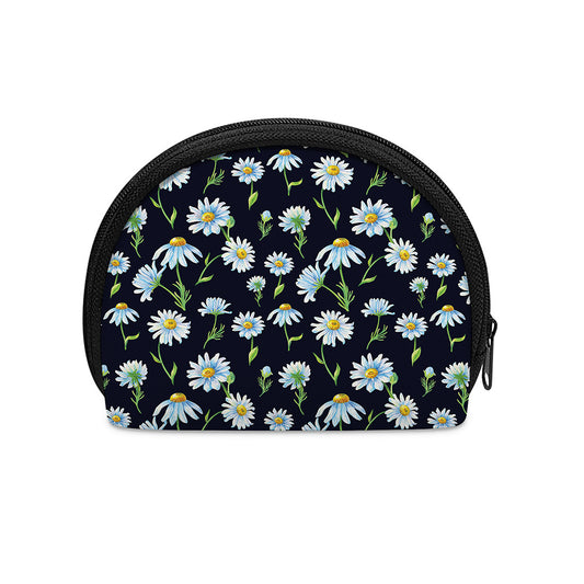 Watercolor Daisy Floral Pattern Print Coin Purse