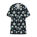 Watercolor Daisy Floral Pattern Print Cotton Hawaiian Shirt