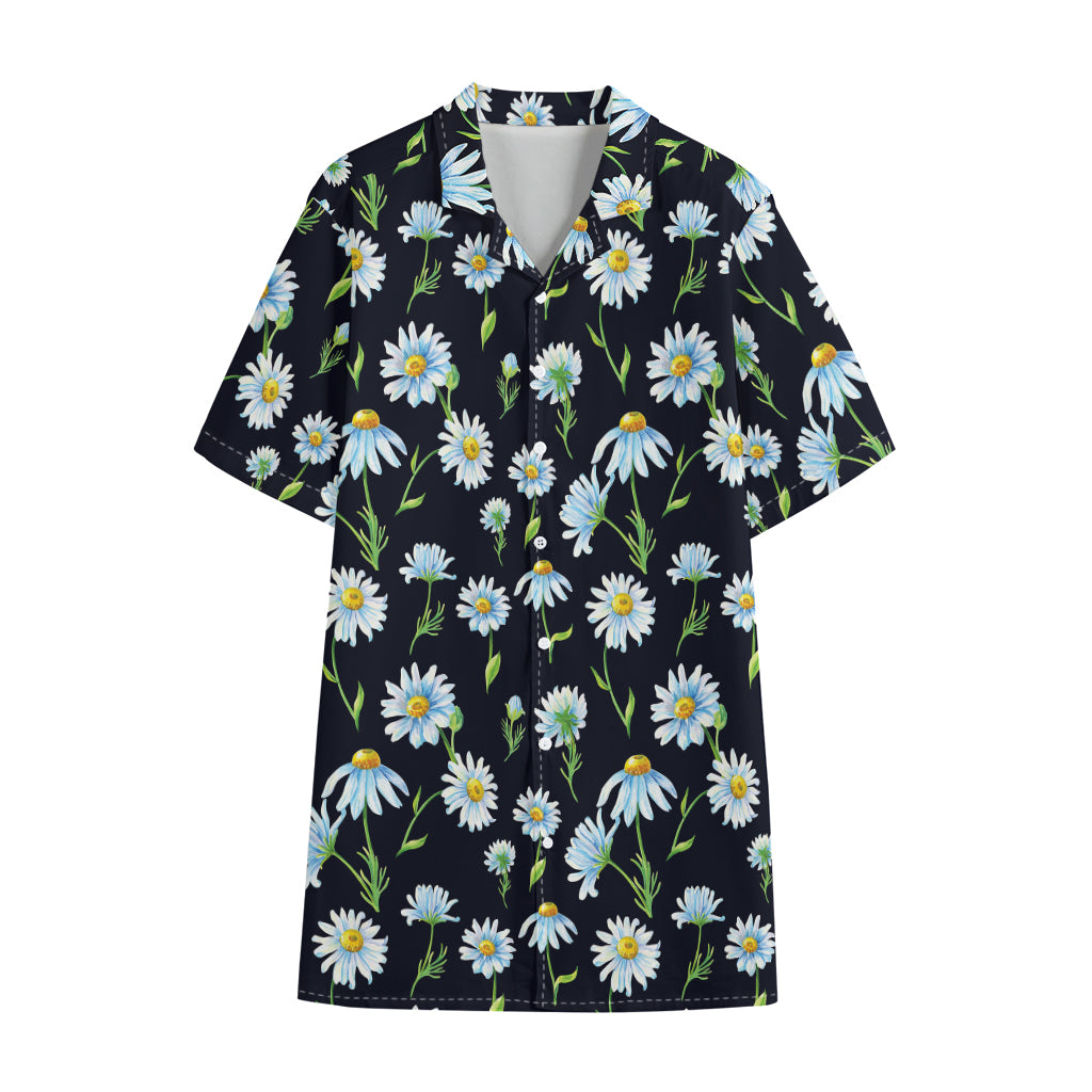 Watercolor Daisy Floral Pattern Print Cotton Hawaiian Shirt