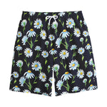 Watercolor Daisy Floral Pattern Print Cotton Shorts