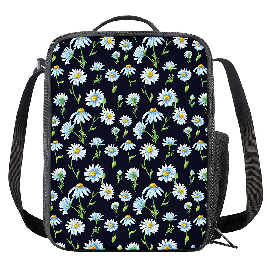 Watercolor Daisy Floral Pattern Print Crossbody Lunch Bag