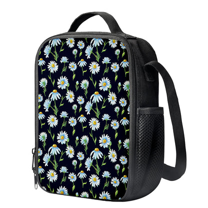 Watercolor Daisy Floral Pattern Print Crossbody Lunch Bag