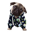 Watercolor Daisy Floral Pattern Print Dog Zip Up Hoodie
