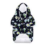 Watercolor Daisy Floral Pattern Print Dog Zip Up Hoodie