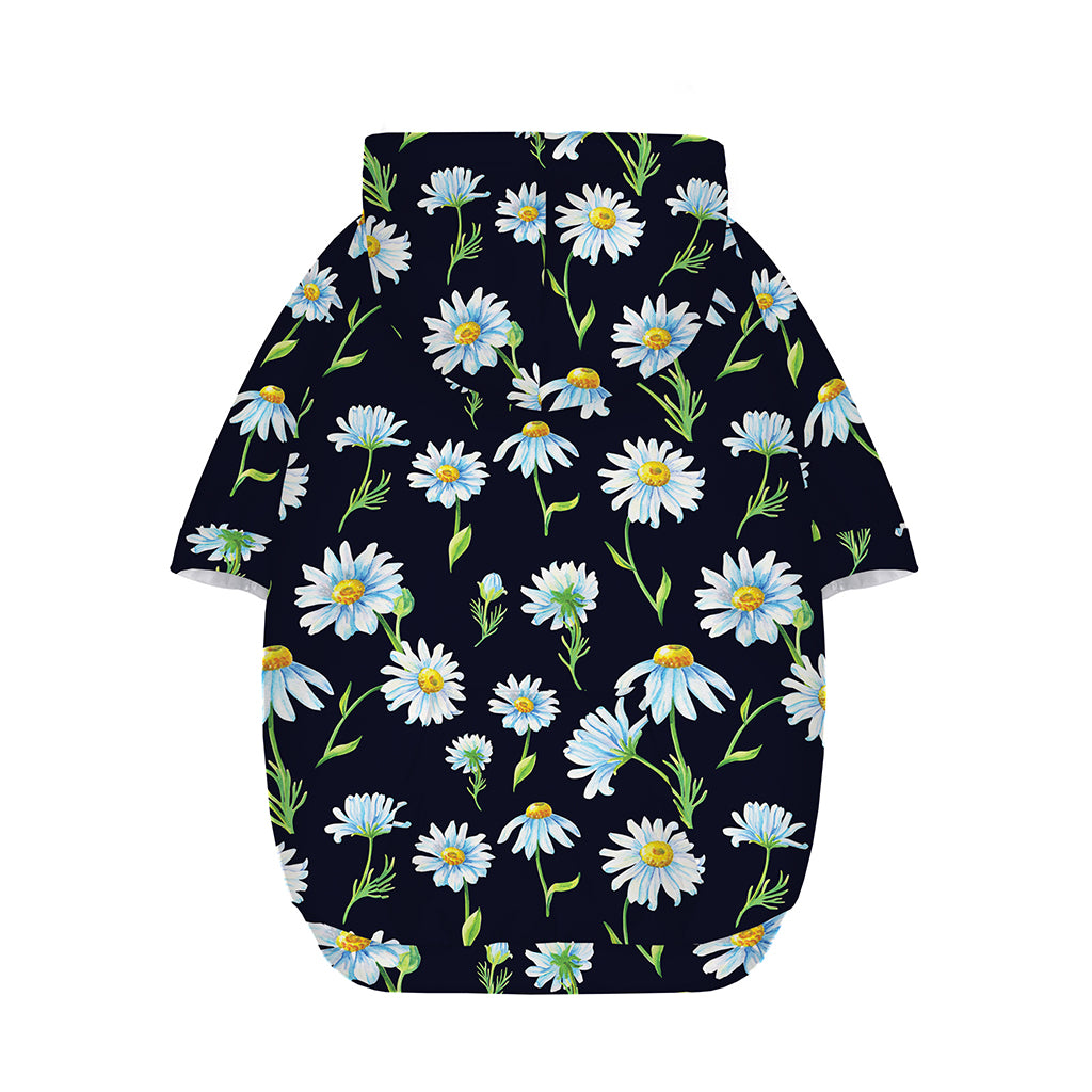 Watercolor Daisy Floral Pattern Print Dog Zip Up Hoodie