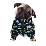 Watercolor Daisy Floral Pattern Print Dog Zip Up Jacket