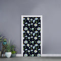 Watercolor Daisy Floral Pattern Print Door Sticker