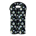 Watercolor Daisy Floral Pattern Print Double Neoprene Wine Tote