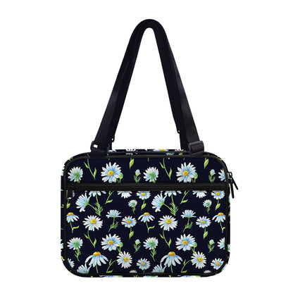 Watercolor Daisy Floral Pattern Print Double Strap Bible Bag