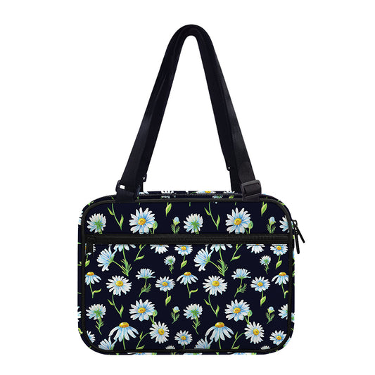 Watercolor Daisy Floral Pattern Print Double Strap Bible Bag