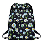 Watercolor Daisy Floral Pattern Print Drawstring Backpack