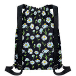 Watercolor Daisy Floral Pattern Print Drawstring Backpack
