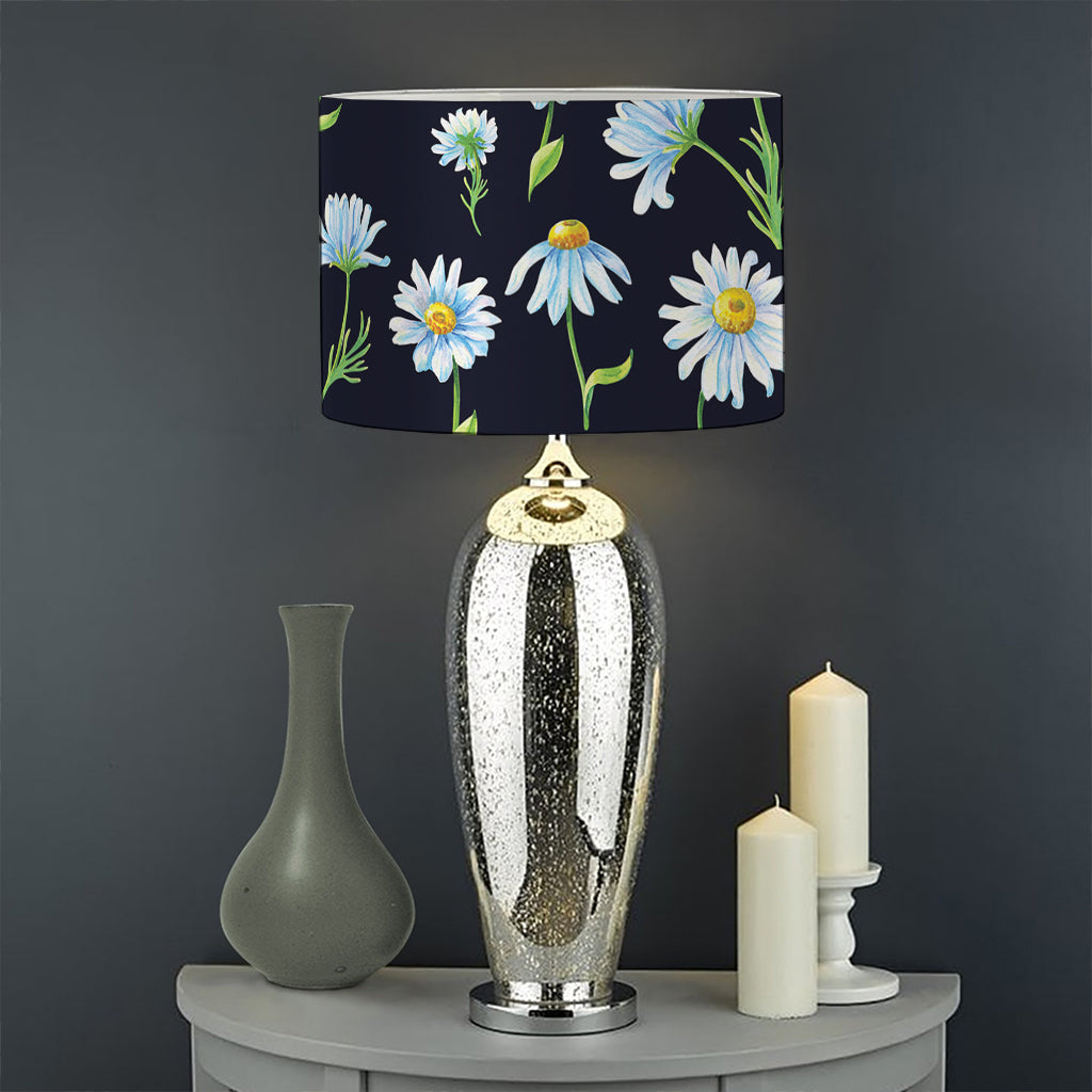 Watercolor Daisy Floral Pattern Print Drum Lamp Shade