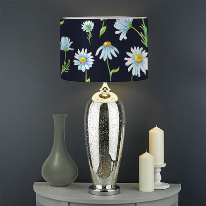 Watercolor Daisy Floral Pattern Print Drum Lamp Shade