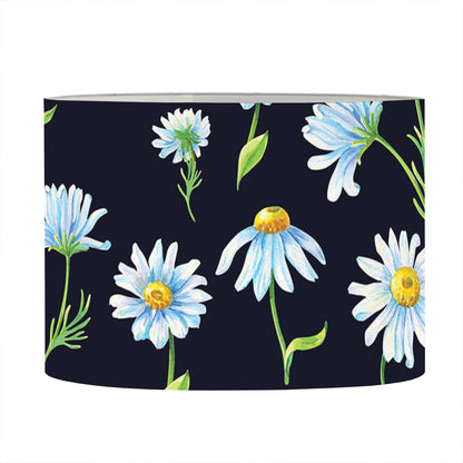 Watercolor Daisy Floral Pattern Print Drum Lamp Shade