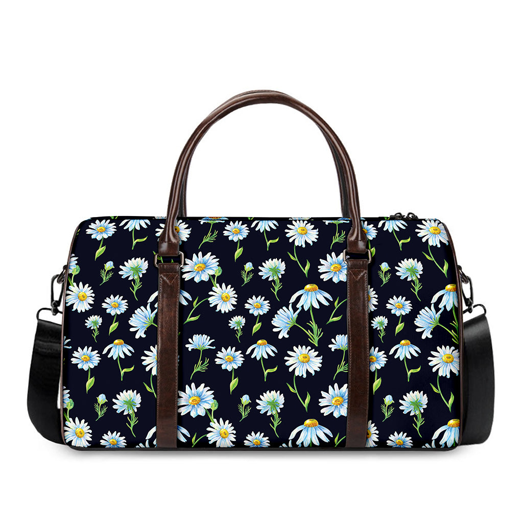 Watercolor Daisy Floral Pattern Print Duffle Bag