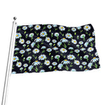 Watercolor Daisy Floral Pattern Print Flag