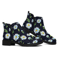 Watercolor Daisy Floral Pattern Print Flat Ankle Boots