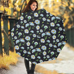 Watercolor Daisy Floral Pattern Print Foldable Umbrella