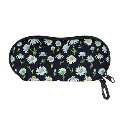 Watercolor Daisy Floral Pattern Print Glasses Case