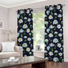 Watercolor Daisy Floral Pattern Print Grommet Curtains