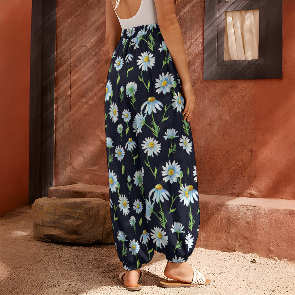 Watercolor Daisy Floral Pattern Print Harem Pants
