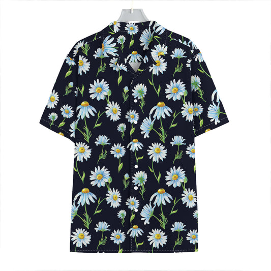 Watercolor Daisy Floral Pattern Print Hawaiian Shirt