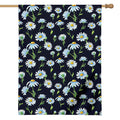 Watercolor Daisy Floral Pattern Print House Flag