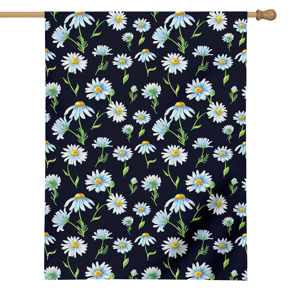 Watercolor Daisy Floral Pattern Print House Flag