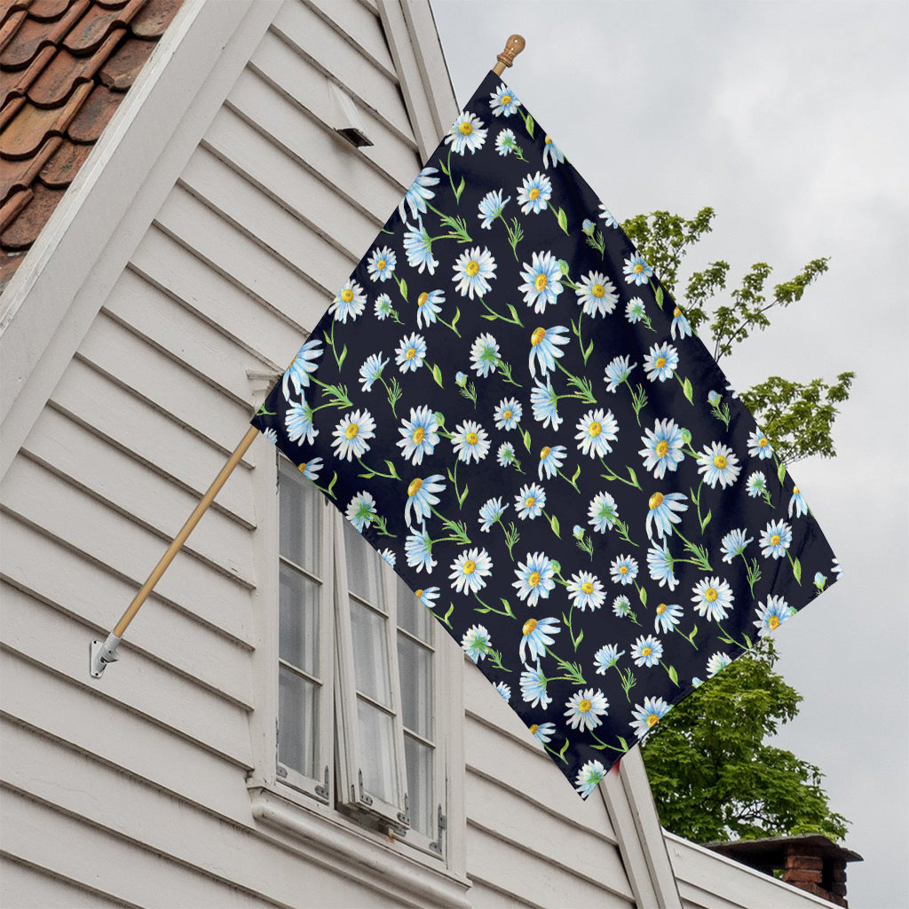 Watercolor Daisy Floral Pattern Print House Flag
