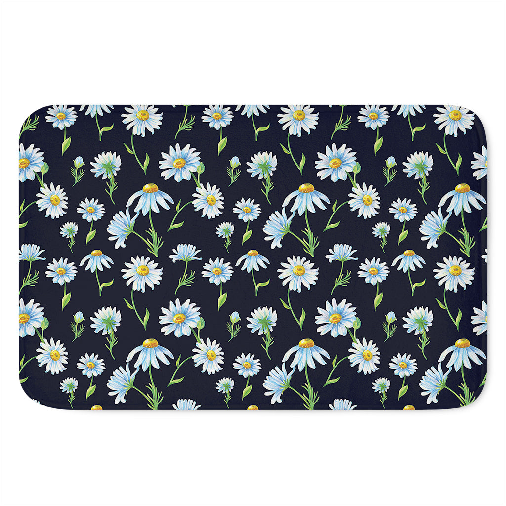 Watercolor Daisy Floral Pattern Print Indoor Door Mat