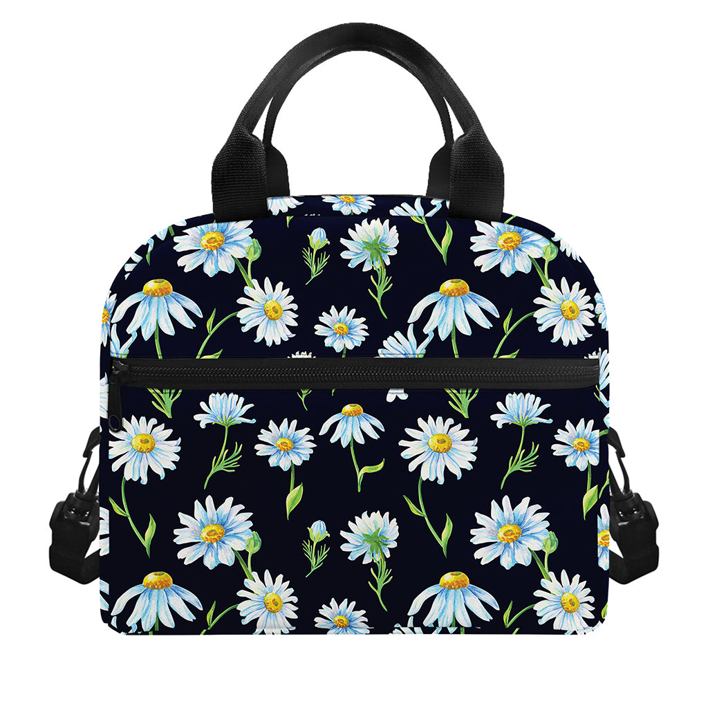Watercolor Daisy Floral Pattern Print Insulated Lunch Bag