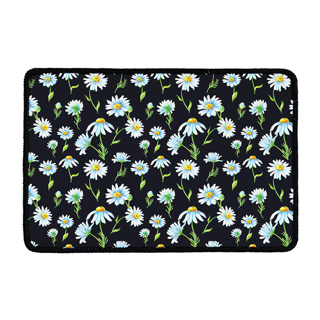 Watercolor Daisy Floral Pattern Print Kitchen Mat