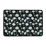 Watercolor Daisy Floral Pattern Print Kitchen Mat