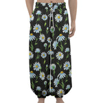 Watercolor Daisy Floral Pattern Print Lantern Pants