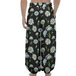 Watercolor Daisy Floral Pattern Print Lantern Pants