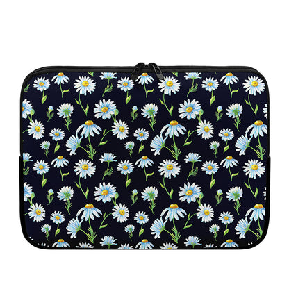Watercolor Daisy Floral Pattern Print Laptop Sleeve