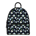 Watercolor Daisy Floral Pattern Print Leather Backpack