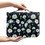 Watercolor Daisy Floral Pattern Print Leather Bible Cover