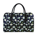 Watercolor Daisy Floral Pattern Print Leather Duffel Bag