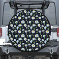 Watercolor Daisy Floral Pattern Print Leather Spare Tire Cover