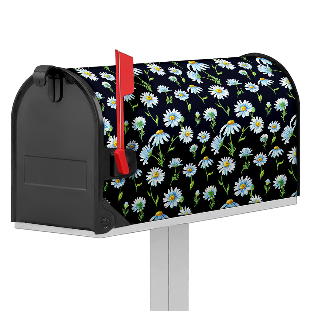 Watercolor Daisy Floral Pattern Print Mailbox Cover