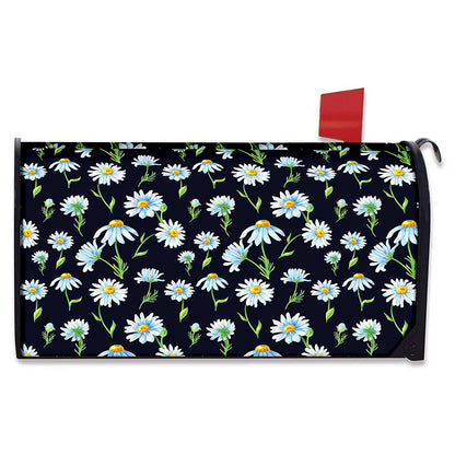 Watercolor Daisy Floral Pattern Print Mailbox Cover