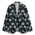 Watercolor Daisy Floral Pattern Print Men's Blazer