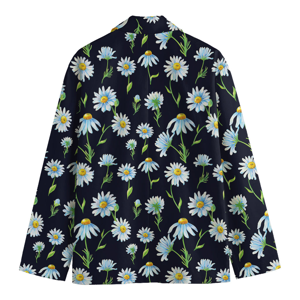 Watercolor Daisy Floral Pattern Print Men's Blazer