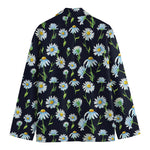 Watercolor Daisy Floral Pattern Print Men's Blazer