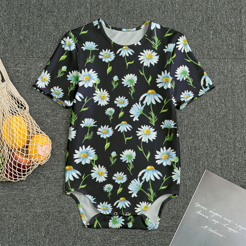 Watercolor Daisy Floral Pattern Print Men's Bodysuit