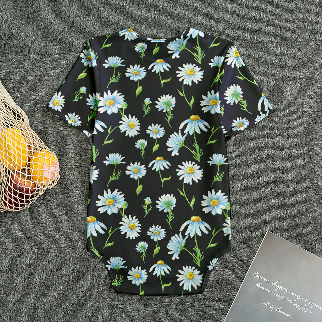 Watercolor Daisy Floral Pattern Print Men's Bodysuit