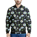 Watercolor Daisy Floral Pattern Print Men's Bomber Jacket